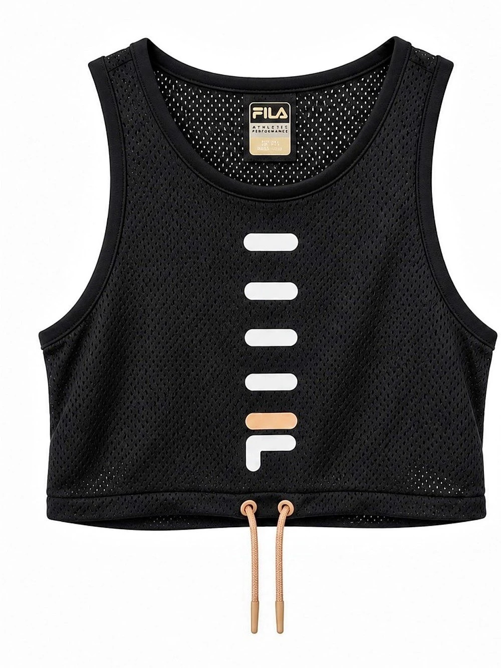 Fila vintage Women's Black Mesh Crop Top Size Medium Like New
